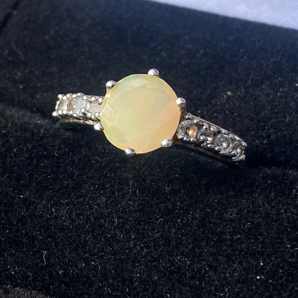Ethiopian opal sterling silver ring